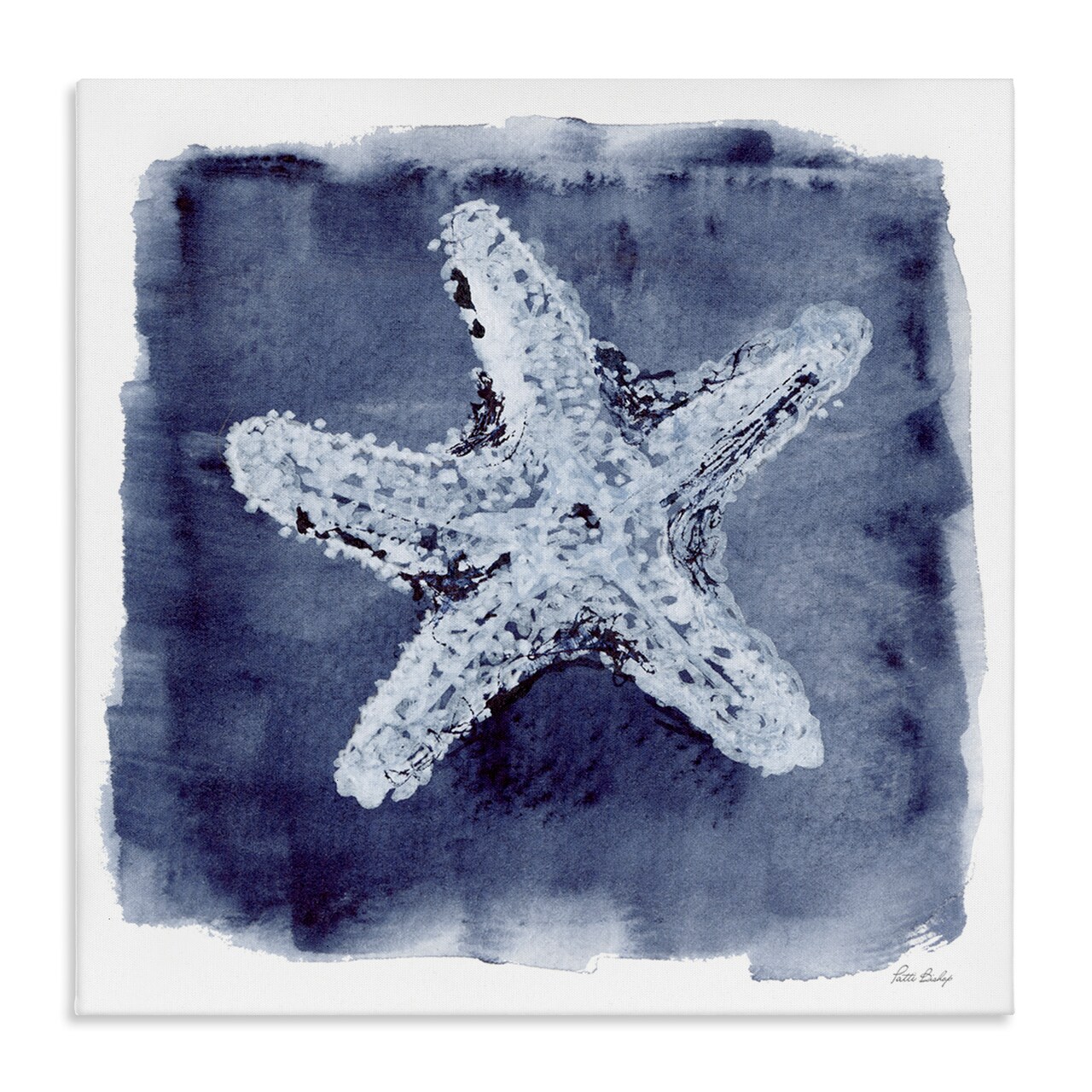 Stupell Industries Starfish Blue Impression Canvas Wall Art Design by Patti Bishop
